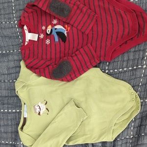 Set of 2 Janie and Jack long sleeve onesies size 12 to 18 mo